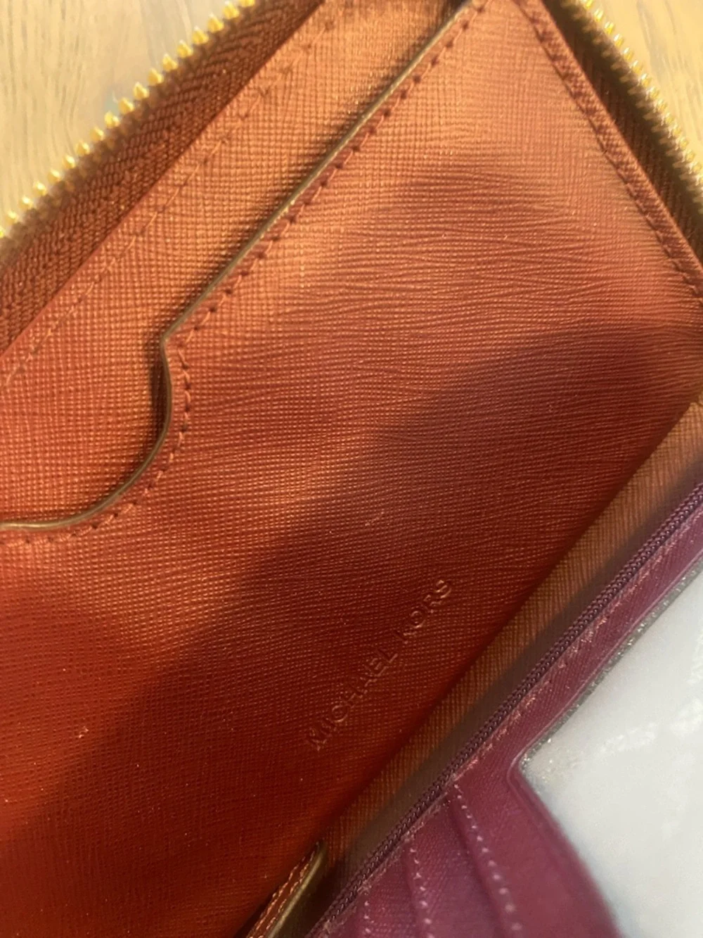 NWOT Michael Kors Croc-Embossed Wristlet in Deep Burgundy
